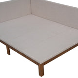 ZUN Upholstered Daybed/Sofa Bed Frame Full Size Linen-Beige 78427830