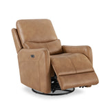 Dublin 30" Swivel Power Recliner Arm Chair Saddle Brown Faux Leather B2719P328580