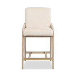 Arizona 25.5" Solid Ash Wood Upholstered Counter Stool with Rope Detail, Crme de la Crme White B2719P238401