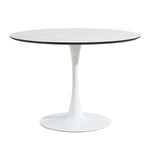 ZUN TULIP DINING TABLE ,Dia. 106cm ROUND, WHT, MARBLE WHT, 1pc per ctn 65205784