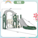 ZUN Toddler Slide and Swing Set 5 in 1, Kids Playground Climber Slide Playset with Telescope, 47706294