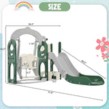 ZUN Toddler Slide and Swing Set 5 in 1, Kids Playground Climber Slide Playset with Telescope, 47706294