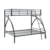 Black Metal Frame Twin/Full Bunk Bed, Youth Bed, Youth Bedroom Furniture, Easy Assembly B011P248590