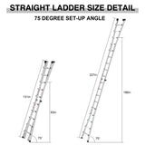 Aluminum Multi-Position Ladder with Wheels, 300 lbs Weight Rating, 22 FT W2529P201199