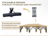Pop Up Canopy Party Tent with Netting 10' x 20' Beige -AS 66157208