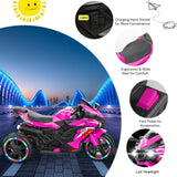 Electric Motorcycle for Kids, 12V Battery Powered Ride on Toys 3 Wheels Motorcycle with LED Lights, 39720329
