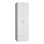 ZUN Vico 76" High Armoire Wardrove Closet with 2 Drawers, Double Door Cabinet , One Shelf and Hanging B200P188838