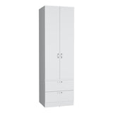 ZUN Vico 76" High Armoire Wardrove Closet with 2 Drawers, Double Door Cabinet , One Shelf and Hanging B200P188838