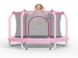 55-inch Trampoline for Kids Indoor & Outdoor Small Toddler Trampoline with Basketball Hoop W1163P315233
