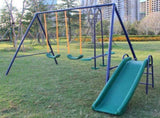 3 in 1 Swing Set With Belt Swing, Slide, Glider for Backyard W1408P551992