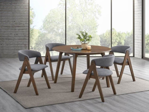 ZUN ACME Keiki Round Dining Table, Walnut Finish DN02915