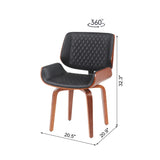 Mid-Century Modern Dining Chair - 360&deg Swivel, PU Leather Upholstery, Ergonomic Design for Kitchen, N842P290057B