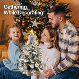 22in Mini Christmas Tree with Lights, Rose Gold Artificial Small Tabletop Christmas Tree with 32081158