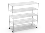 5 Tier 7500lbs Heavy Duty Adjustable Storage Rack Metal Shelf Wire Shelving Unit with Wheels & Shelf W155083060
