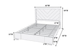 Contemporary Grey Finish Unique Queen Size Bed 1pc Bedroom Furniture Unique Lines Headboard Wooden B011P155467