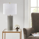 ZUN Ribbed Ceramic Table Lamp B03599400