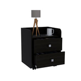 ZUN York Nightstand, Superior Top, Two Drawers, Four Casters B128P148846