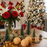 6PCS Set 3.9" Glass Christmas Ball Ornaments Shimmering Hanging Decorations for Holiday Tree & Party 58156955