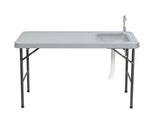 Folding Portable Fish Fillet & Hunting & Cutting Table with Sink Faucet 09682898