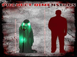 Halloween Animated Decorations - 4.3 FT Sound-Activated Ghost with Trident, Green LED Lights and 21450222