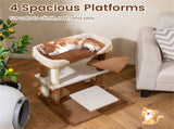 2-in-1 Cat Stairs & Tree - 4-Tier Platforms with Sisal Scratching Posts, Gray 89318685