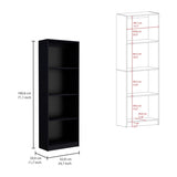 Home Bookcase with 4-Shelf Modern Display Unit for Books and Decor -Black -Office B070137817