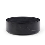 ZUN 39.37'' Black Marble Round Coffee Table Sturdy Fiberglass table for Living Room ,No Need Assembly. W876P154762