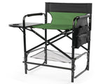 31" Tall Directors Chair with Footrest, 4Portable Bar Height Folding Camping Chair with Built-in Cup 83830454