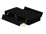 Modern Rectangular High Gloss Coffee Table for Living Room with Storage and Gold Base, 4 drawers, N735P350386B