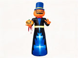 10FT Halloween Inflatable Pumpkin Gentleman with Rotating Pumpkin Head, Built-in Blower, Outdoor 80050289