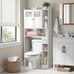 ZUN Double-Door Bathroom Cabinet with 2, Adjustable Panels, 1 Drawer and 3 Side Shelves, White 23726819