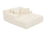 Living Room Compressed Chaise Lounge Foam Sofa bed, Fluffy Corduroy Upholstered Cloud Couch with W1413P316759