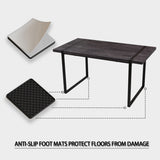 59" MDF black wooden table and modern chair set of 4 pieces, medieval wooden kitchen 67012791