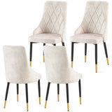 ZUN Beige Dining Chairs Set of 4 Living Room Chair Modern Kitchen Armless Side Chair W1164P204924