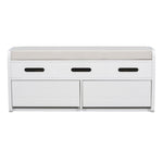 ZUN TREXM Rustic Storage Bench with 2 Drawers, Hidden Storage Space, and 3 False Drawers at the Top, WF323695AAK