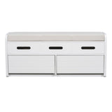 ZUN TREXM Rustic Storage Bench with 2 Drawers, Hidden Storage Space, and 3 False Drawers at the Top, WF323695AAK