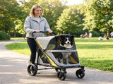 220LBS Large Capacity Dog Stroller, Foldable Pet Stroller with 360&deg Swivel Shock-Absorbing 75075649