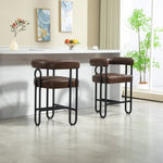 ZUN House Hold Bar Set of 1, Modern Bar Stool with Back, Black Metal Frames, Upholstered Bar W1588P207630