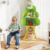 5-Tier Green Tree-Shaped Kids Bookshelf , 19894404