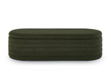 Modern Oval Storage Ottoman Bench, Upholstered Boucle Teddy Fabric of Bed Bench with Storage, W2186P193118