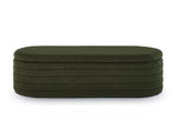 Modern Oval Storage Ottoman Bench, Upholstered Boucle Teddy Fabric of Bed Bench with Storage, W2186P193118
