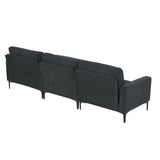 ZUN [New] 103.5*59" Modern L-shaped Sectional Sofa, 4-seat Velvet Fabric Couch Set with 23013217