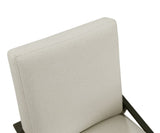 Black Metal Base Contemporary Side Chairs Set of 2pc, Cream Fabric Upholstered Dining Furniture B011P285337