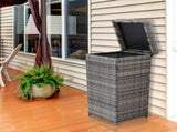 With Top Cover Iron Frame Rattan Trash Can Gary Gradient 14100479