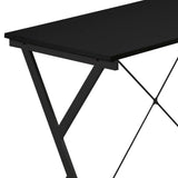 Black L-shaped Computer Desk with CPU Holder B062P184554