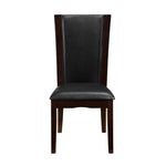 ZUN Modern Contemporary Dining Side Chairs Set of 2 Dark Brown Faux Leather Upholstered Espresso Finish B011P255724