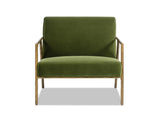 Aerin 24.5" Hammered Brass Upholstered Accent Arm Chair, Olive Green Performance Velvet B2719P238266