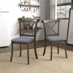 ZUN Wooden X Back Dining Chairs Set of 2, Modern Fabric Upholstered Kitchen Side 2PC Chairs, Cross Back W2582P188308