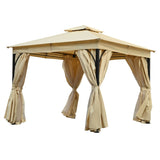 TREXM 10x10 Outdoor Gazebo Tent with Double Roofs, Patio Gazebo with Mosquito Netting and Privacy N715P261160A