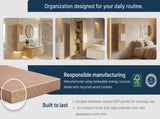Medicine 38"H Single Door Cabinet, Three Shelves, Light Oak / White B097120601